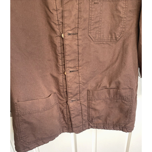 Vtg Structure Men's Chore Jacket Sz M Leather Collar Sherpa Lined Work Barn Farm - Picture 9 of 16